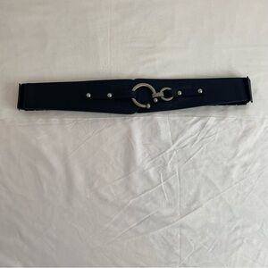 Elegant Black Belt with Silver Accents